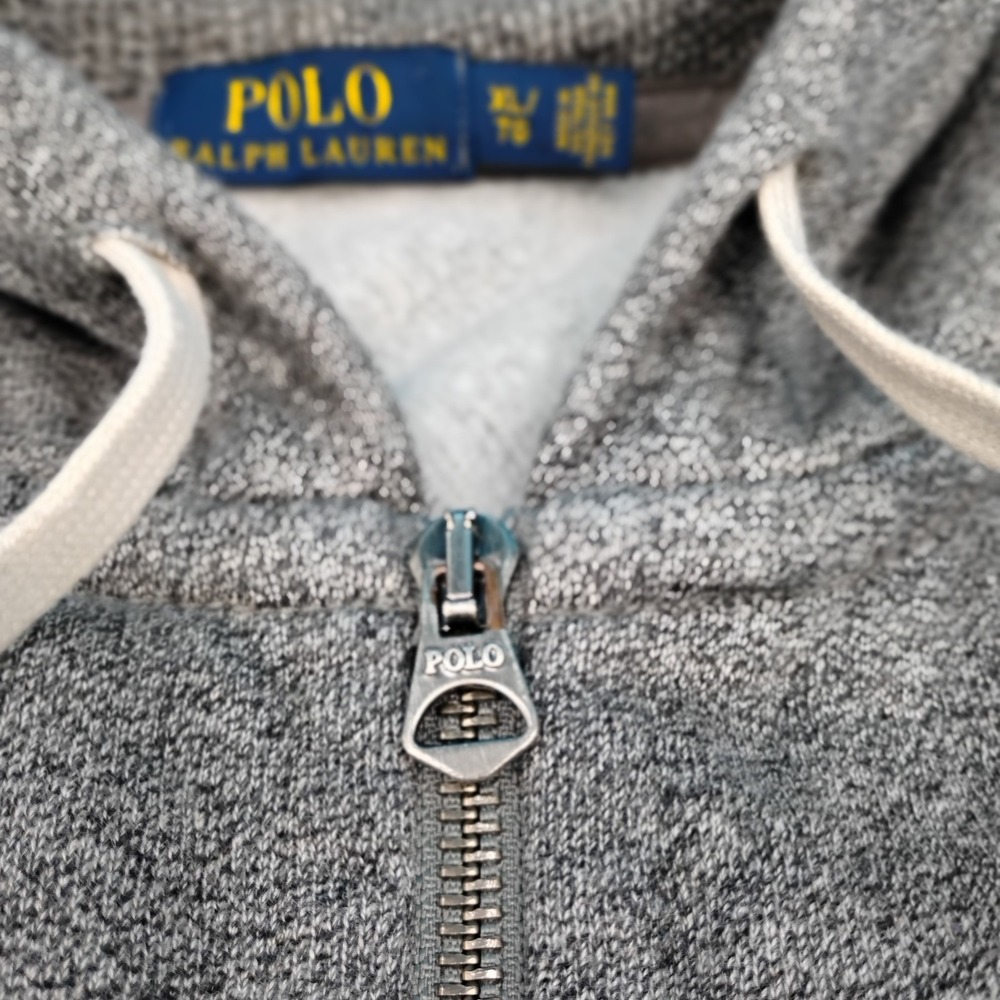 Polo Ralph Lauren Thick Zip Up Hoodie Mens XL Jacket Gray Waffle Knit Hood - Picture 7 of 16